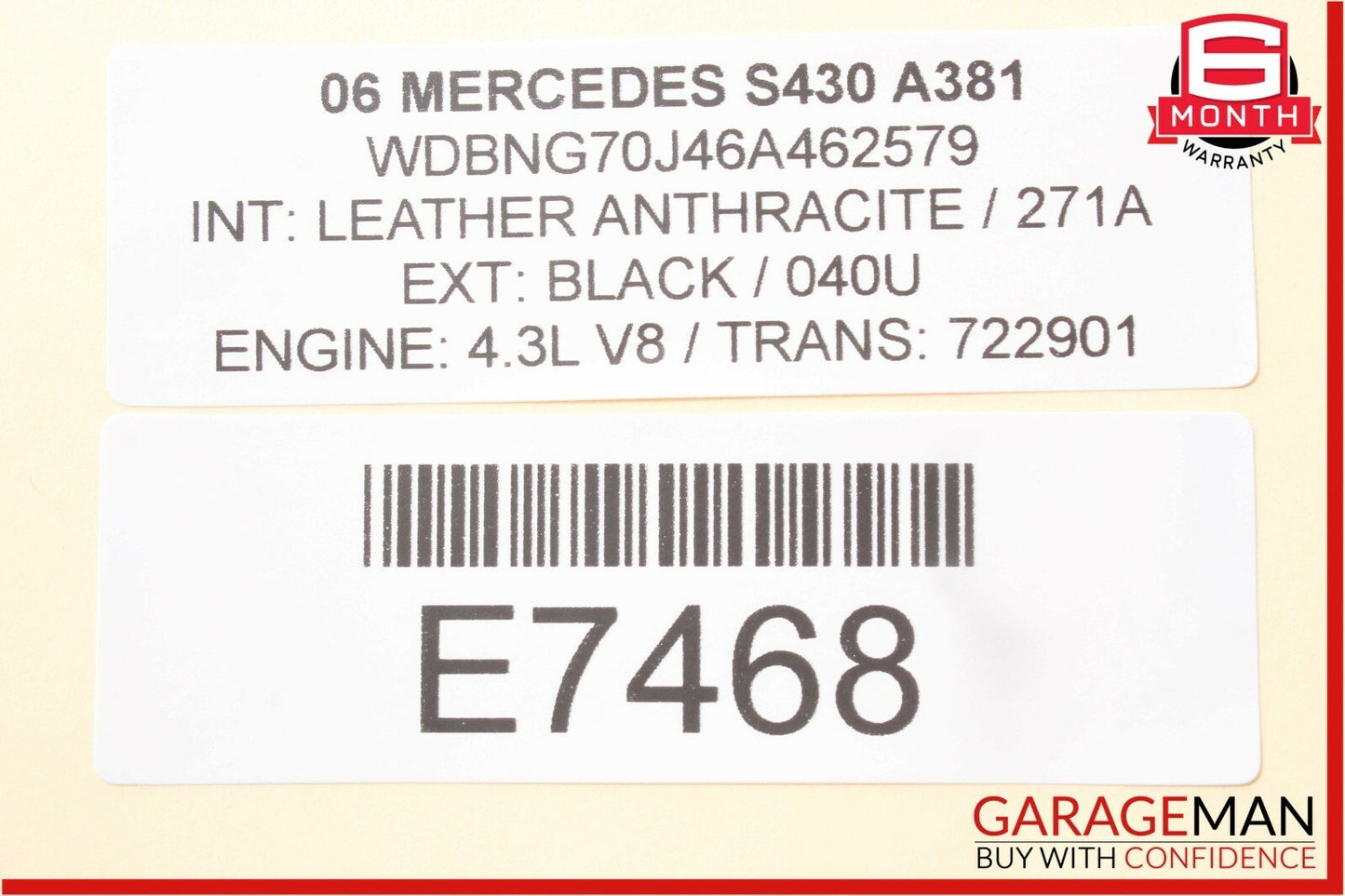 03-06 Mercedes W220 S430 Steering Column Control Switches Assembly Black OEM