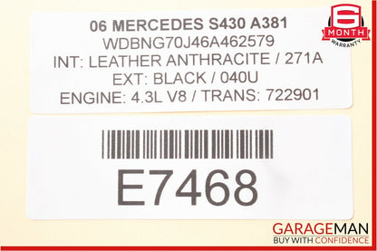 03-06 Mercedes W220 S430 Steering Column Control Switches Assembly Black OEM