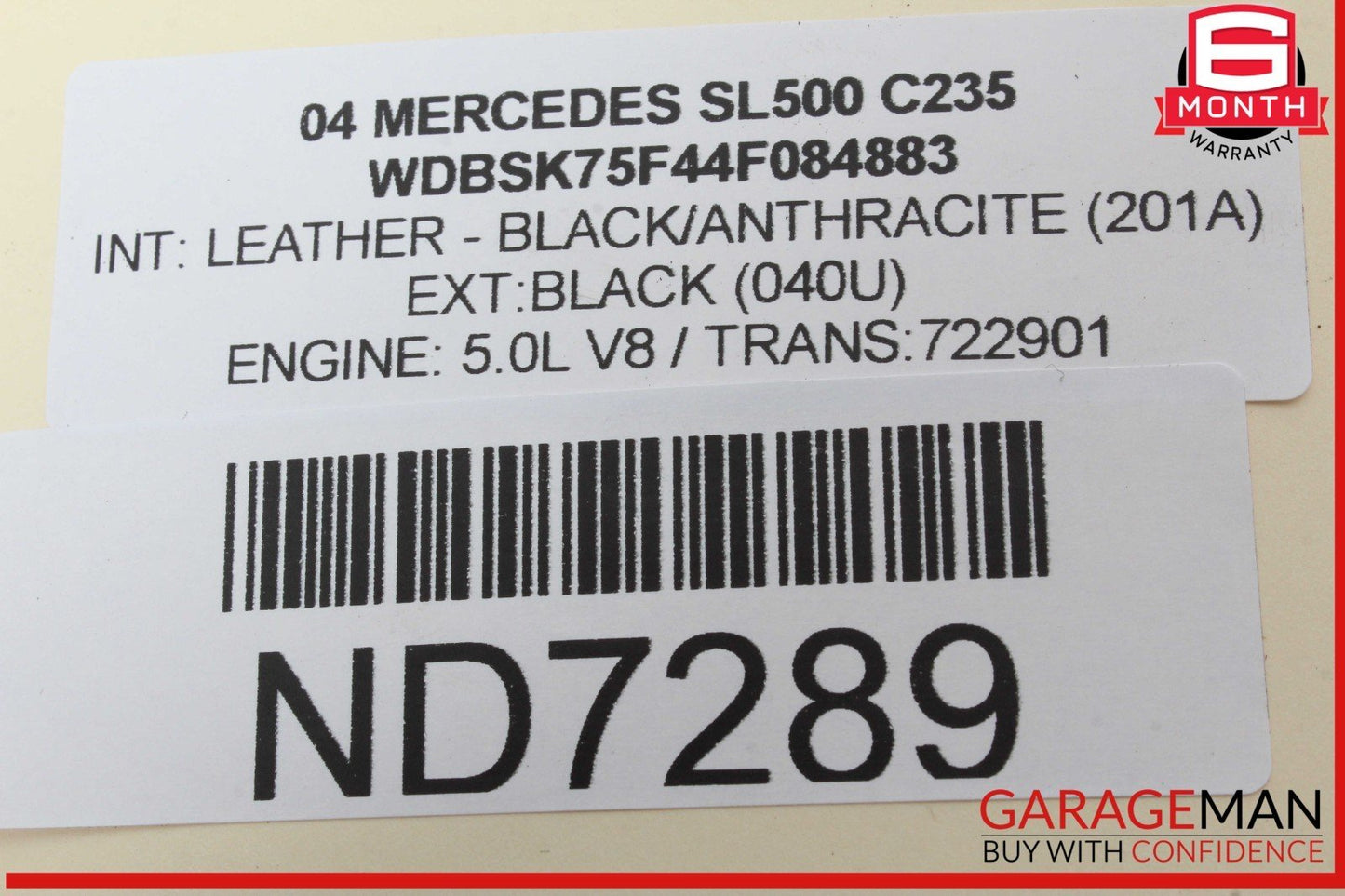 03-12 Mercedes R230 SL500 SL600 Floor Shifter Gear Shift Selector Box OEM