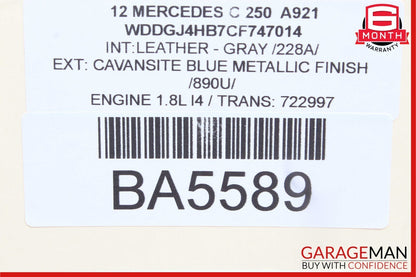 12-15 Mercedes W204 C250 C350 Coupe Front Right Side Door Control Module Unit