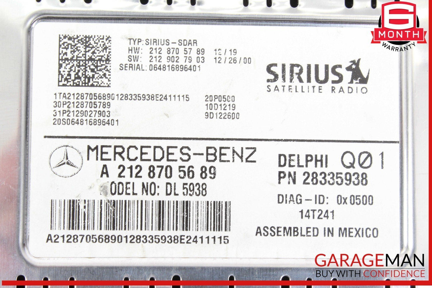 14-19 Mercedes W117 CLA250 Sirius Satellite Radio Receiver 2128705689 OEM