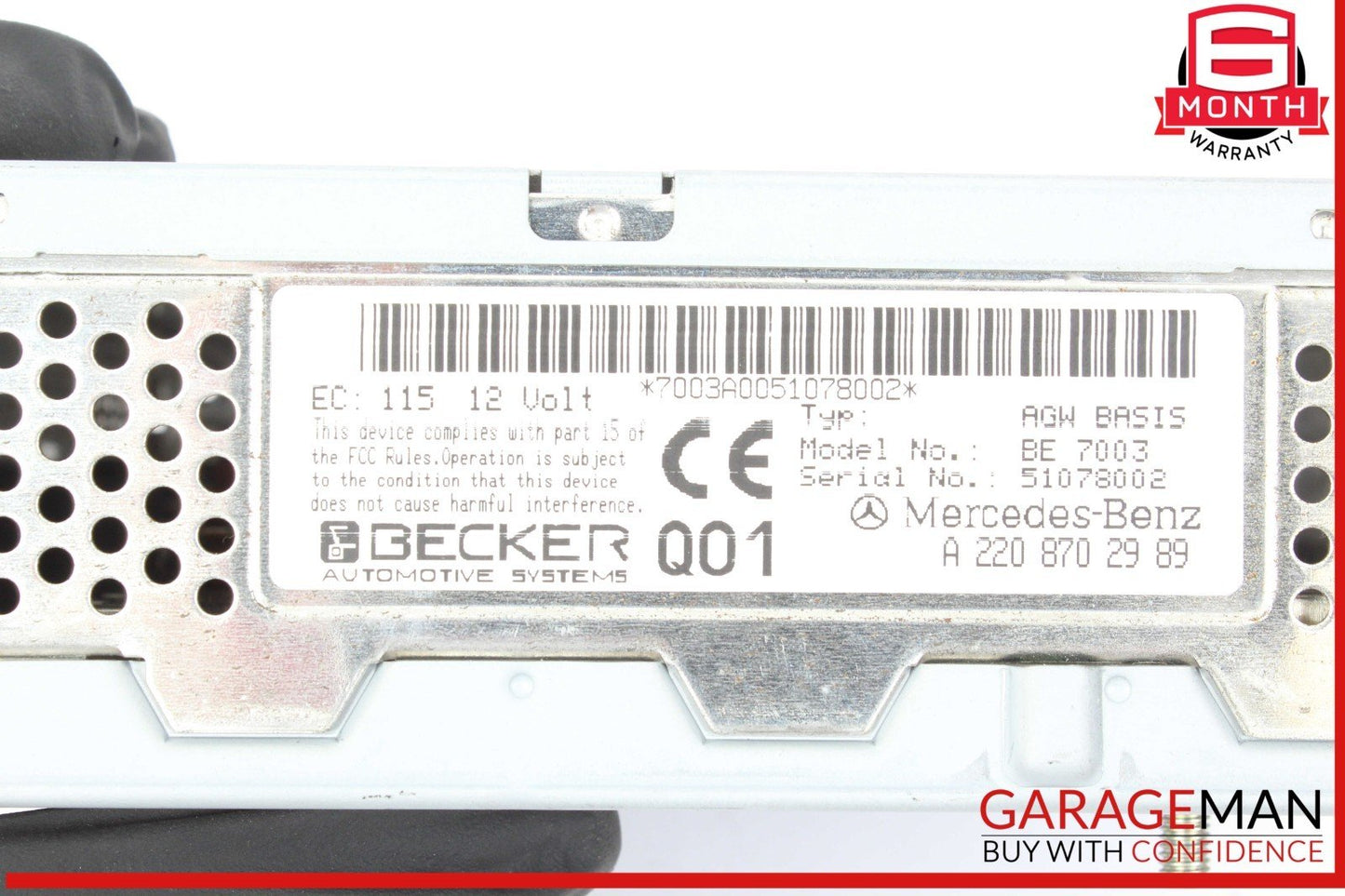 04-08 Mercedes R230 SL500 S600 Amplifier Amp Audio Becker 2208702989 OEM