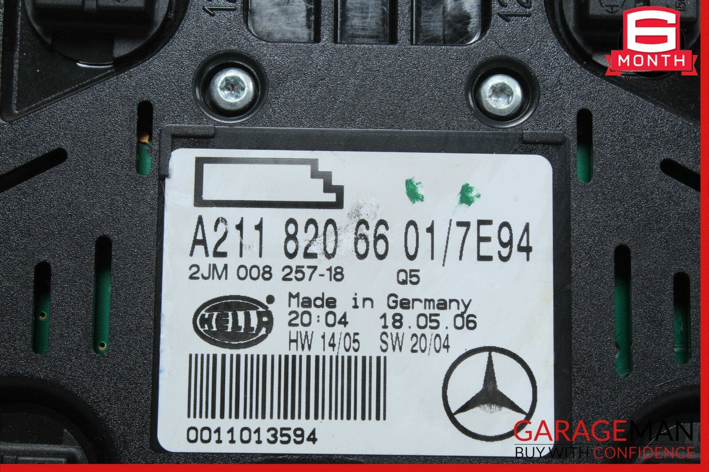 03-11 Mercedes W219 CLS550 CLS500 Rear Overhead Dome Light Gray 2118207501 OEM
