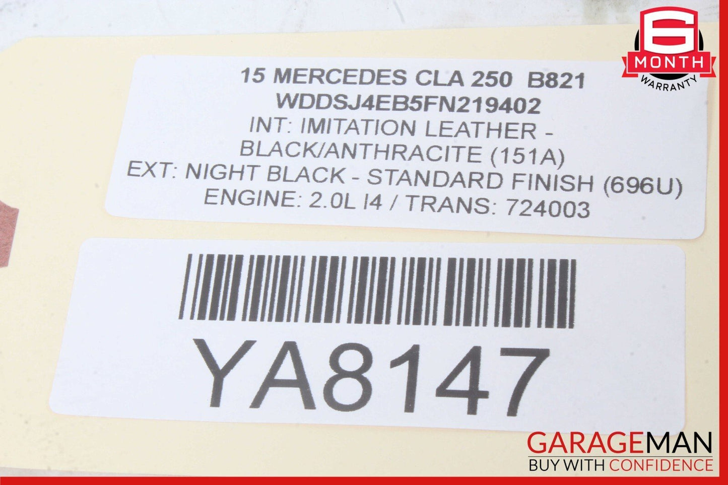 14-19 Mercedes W117 CLA250 Rear Left Side Door Window Regulator Motor Unit OEM
