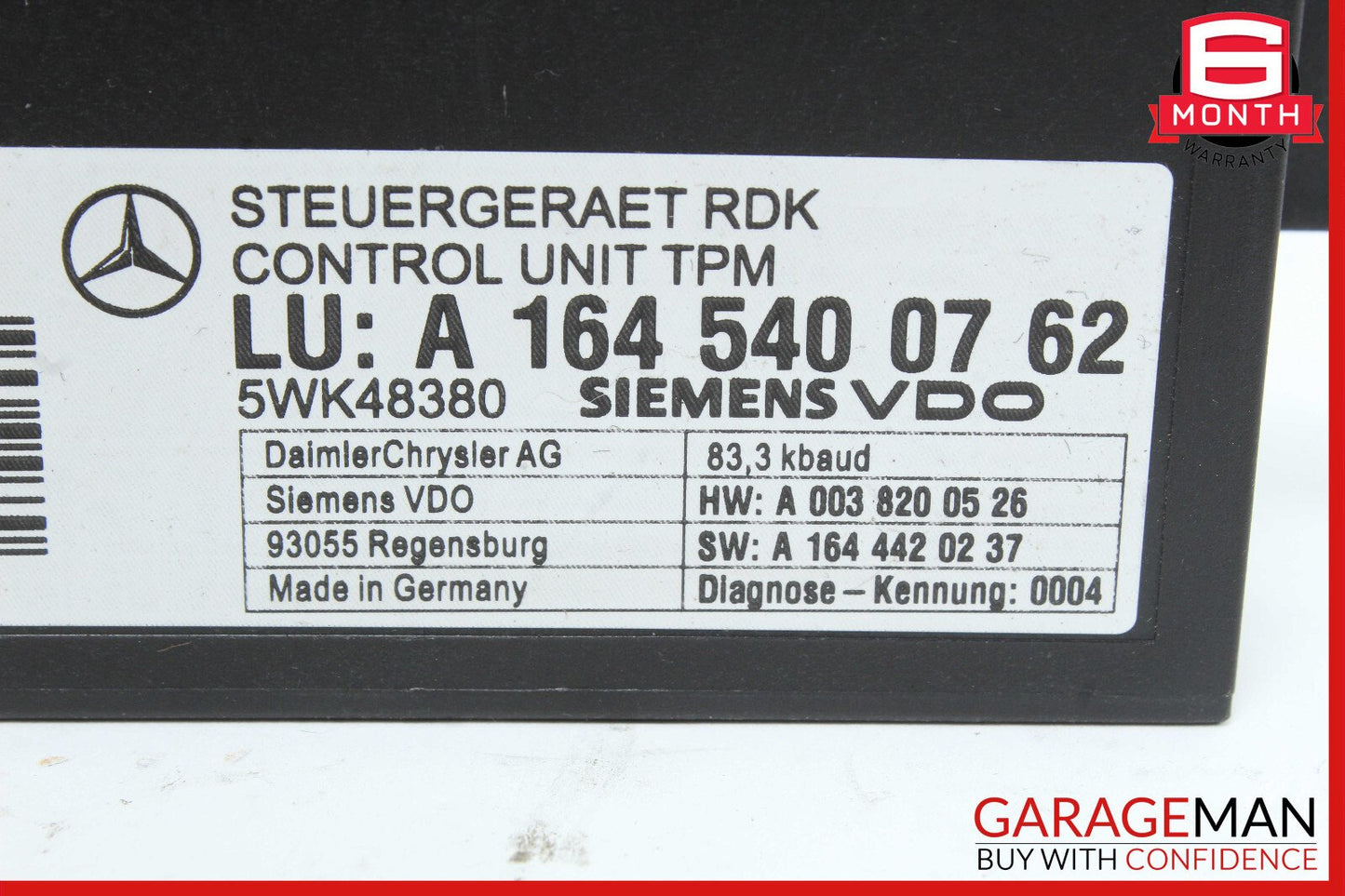 06-13 Mercedes X164 GL450 R350 TPMS Tire Pressure Control 1645404701 OEM