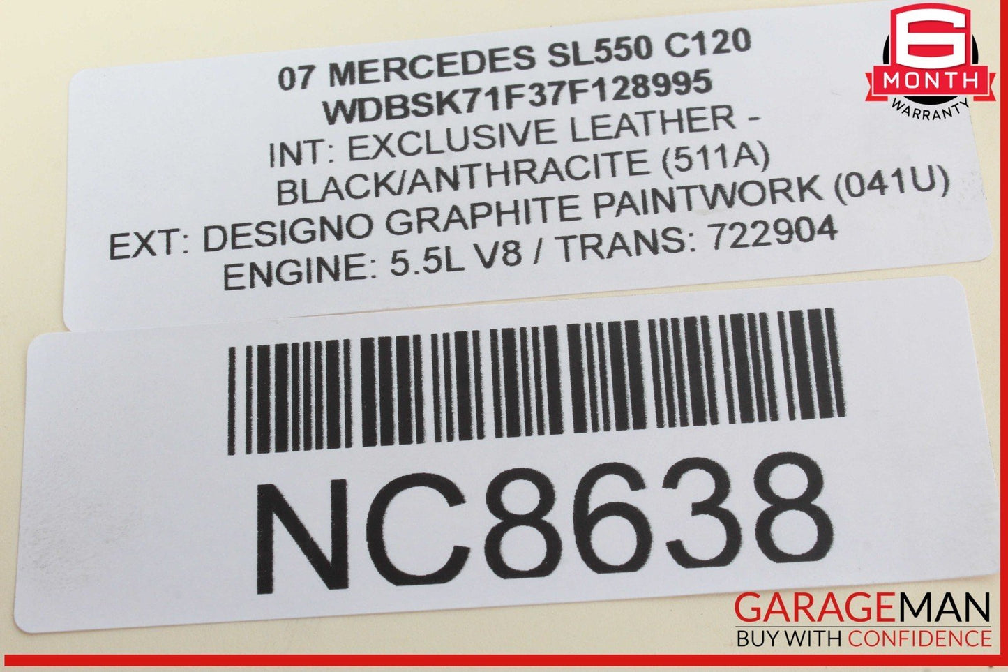 03-12 Mercedes R230 SL550 Convertible Right Roof Main Top Drive Lift Cylinder