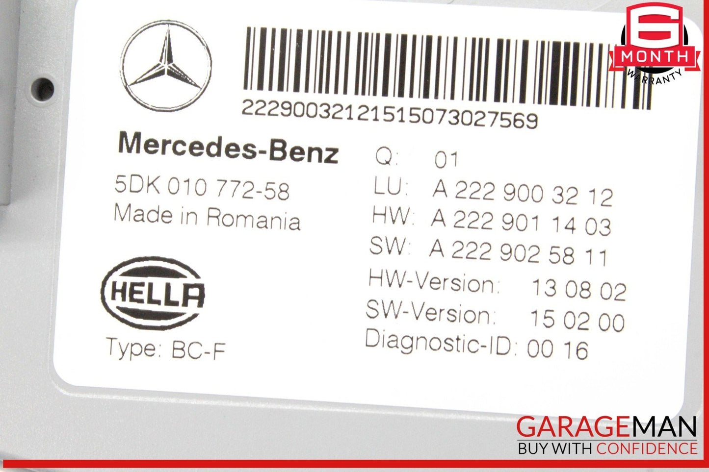 14-17 Mercedes W222 S550 S600 Front SAM Signal Acquisition Control Module Unit