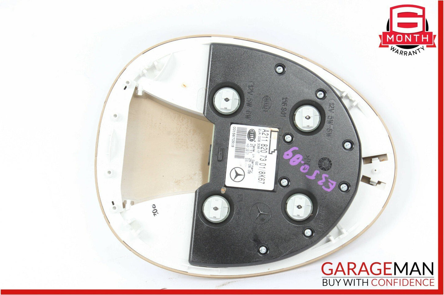 07-09 Mercedes W211 E350 E550 E63 AMG Rear Overhead Dome Light Reading Map Brown