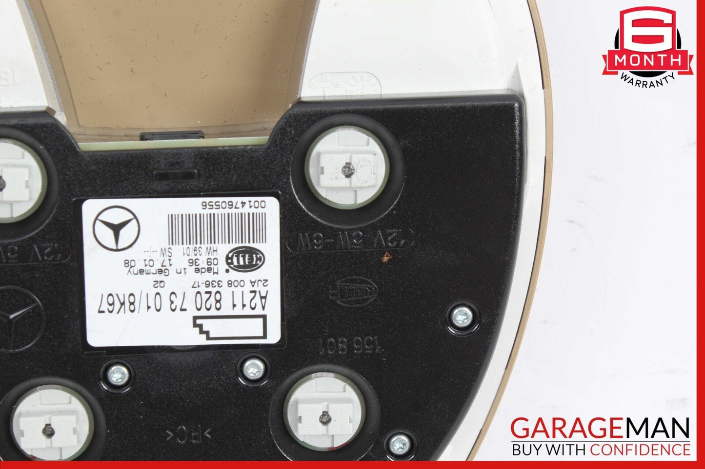 07-09 Mercedes W211 E550 E350 E63 AMG Rear Overhead Dome Light Reading Map Brown
