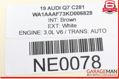 17-24 Audi Q7 Panoramic Sunroof Moonroof Control Module Unit 4M0907594G OEM