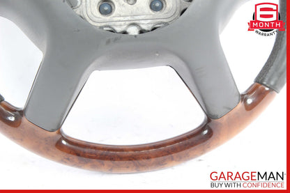 07-10 Mercedes CL550 S550 4 Spoke Steering Wheel Gray w/ Paddles Assy Wood