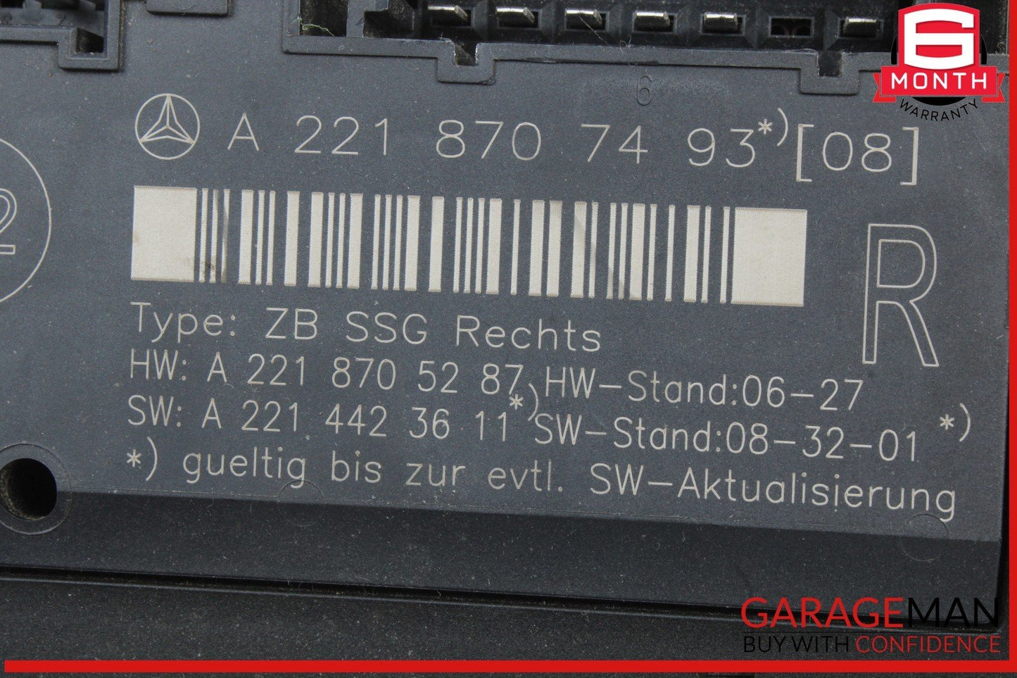 07-13 Mercedes-Benz S400 W221 Front Right Under Seat Control Module 2218707493