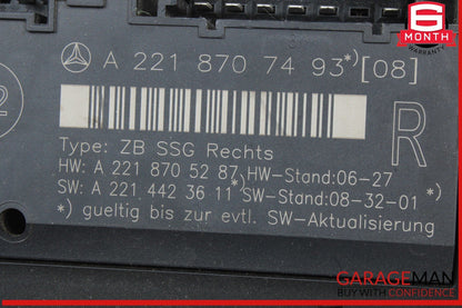 07-13 Mercedes-Benz S400 W221 Front Right Under Seat Control Module 2218707493