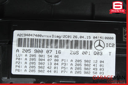 15-18 Mercedes W205 C300 Speedometer Odometer Instrument Cluster Gauge OEM