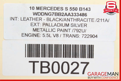 10-13 Mercedes W221 S550 Right Side Power Steering Rack & Pinion Control Arm RWD