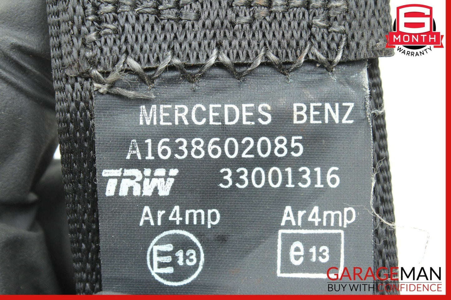 98-05 Mercedes W163 ML350 ML500 Rear Right Seat Belt Seatbelt Retractor Black
