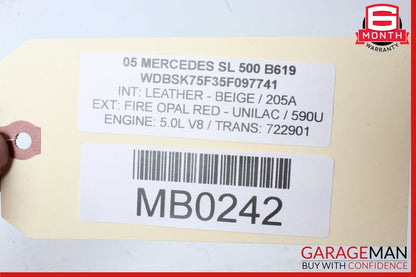 03-08 Mercedes R230 SL500 Rear Left Seat Belt Retractor Luggage w/ Speaker OEM