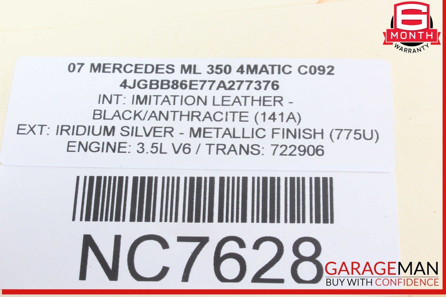 06-12 Mercedes W164 ML350 4MATIC Rear Left Driver Side Exterior Door Handle