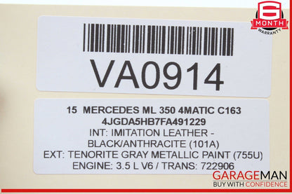 12-20 Mercedes W166 ML350 4MATIC Rear Left Driver Side Door Control Module Unit