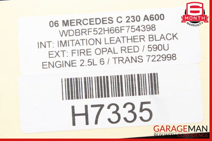 01-07 Mercedes W203 C230 C320 Rear Right & Left Shock Absorber Coil Springs Set