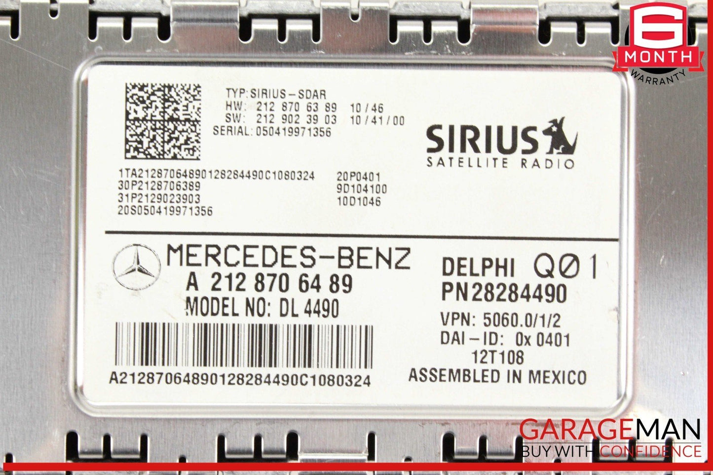 10-17 Mercedes W212 E350 CLS550 Sirius Satellite Radio Receiver Module Unit OEM