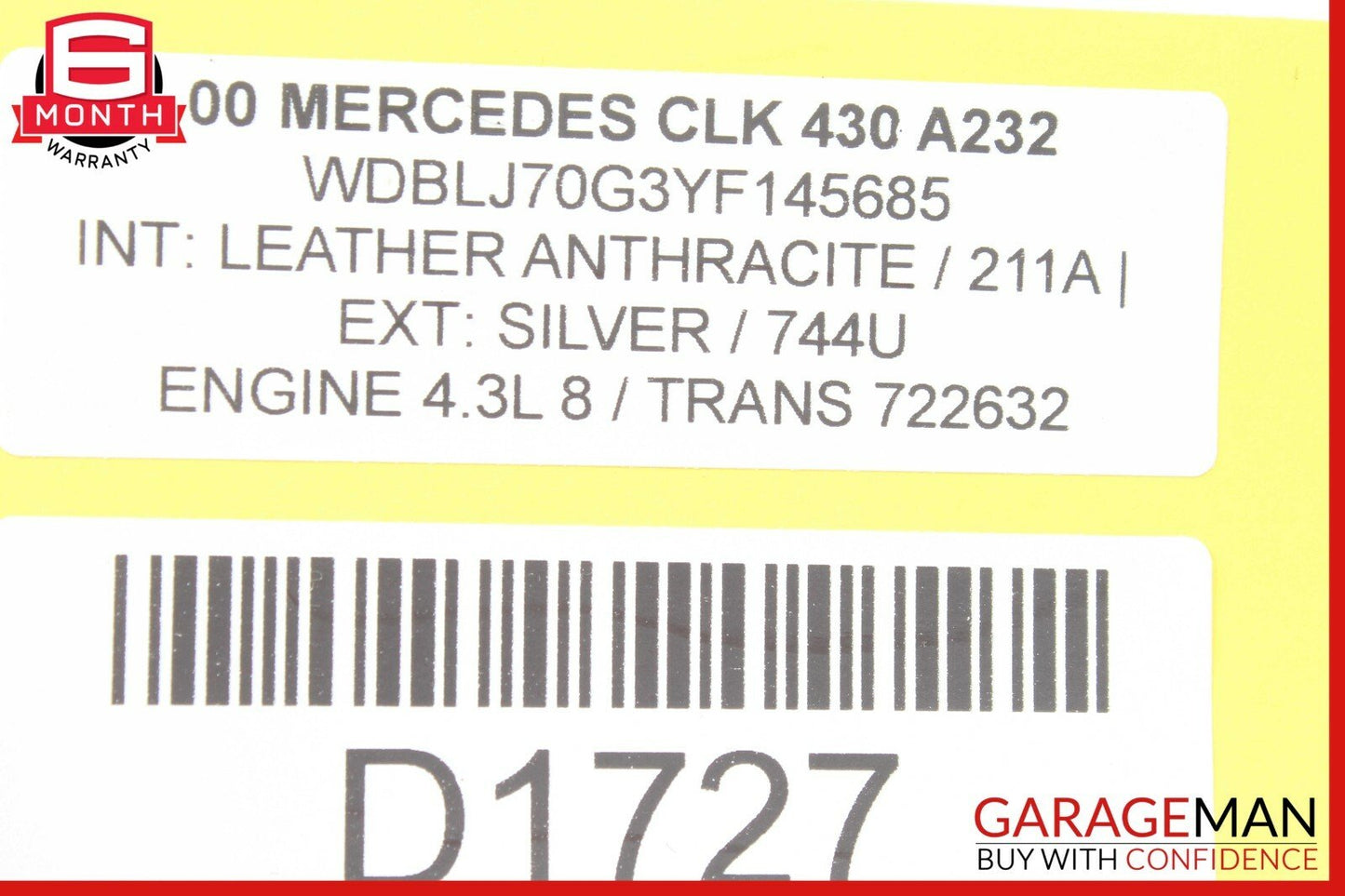 98-03 Mercedes W208 CLK430 E430 Power Steering Pump Reservoir Assembly OEM