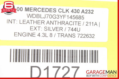 98-03 Mercedes W208 CLK430 E430 Power Steering Pump Reservoir Assembly OEM