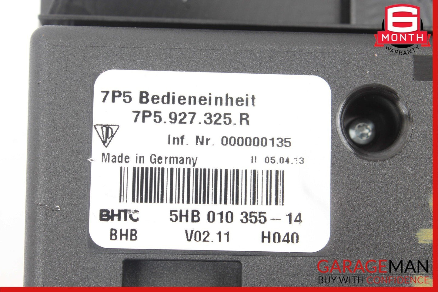 11-17 Porsche Cayenne 958 Rear Seat Heat Lock Switch Control Panel 7P5927325