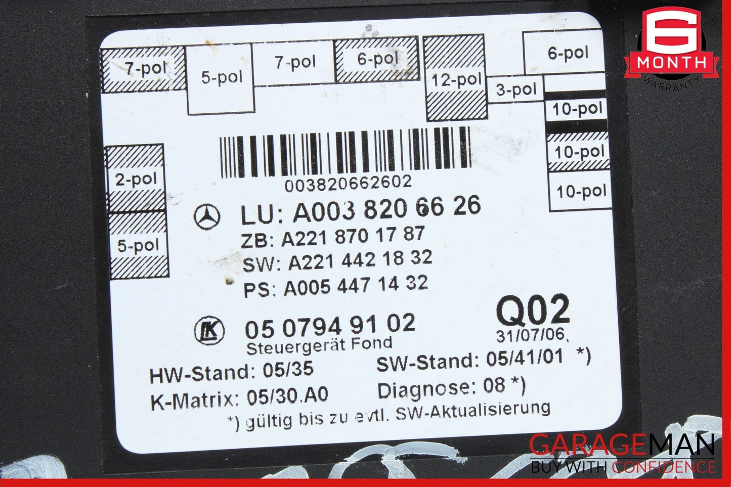 07-13 Mercedes W221 S550 S400 Rear Left or Right Side Door Control Module OEM