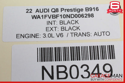 16-24 Audi Q8 Q7 Rear Right Door Panel Trim 4M8867450D