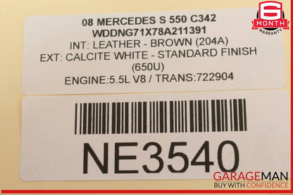 06-09 Mercedes W221 S550 CLS550 E550 Power Steering Pump Reservoir Assembly OEM
