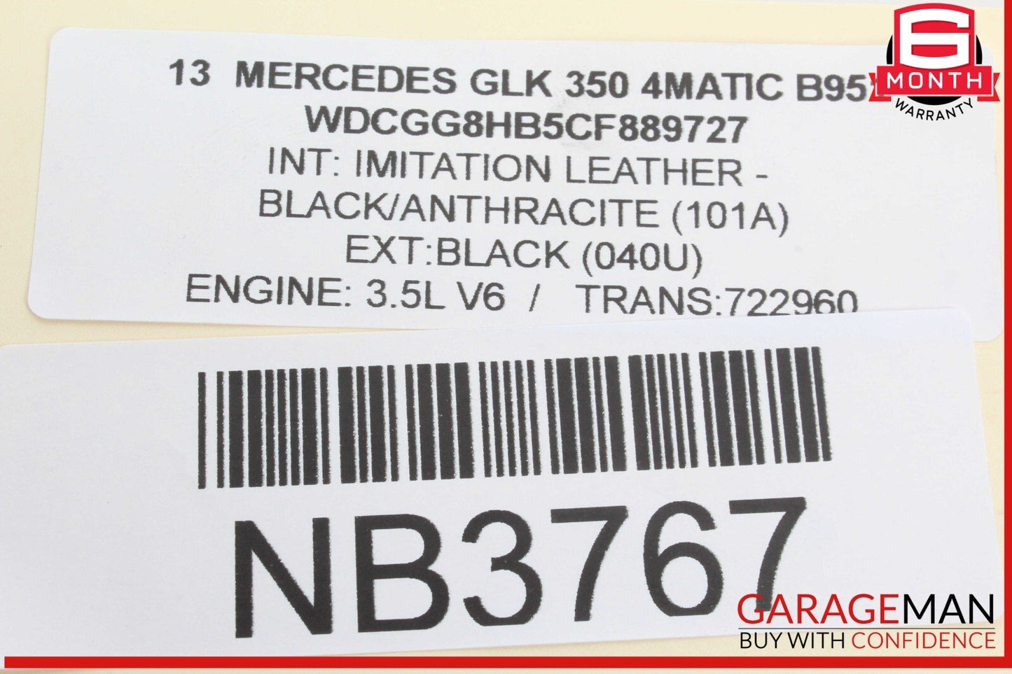 08-15 Mercedes X204 GLK350 C300 Rear Right Side Exterior Door Handle Black OEM