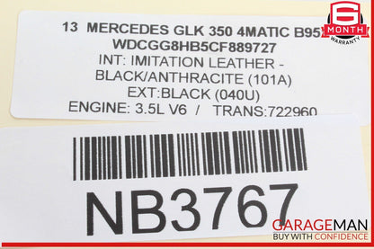 08-15 Mercedes X204 GLK350 C300 Rear Right Side Exterior Door Handle Black OEM