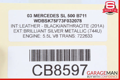 03-12 Mercedes R230 SL600 SL63 AMG Front Left SAM Fuse Box Control Module Assy