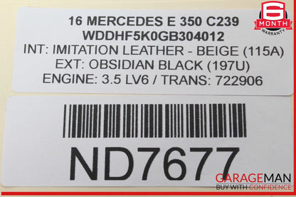 07-18 Mercedes W212 E350 Rear Left or Right Side CV Axle Half Shaft Driveshaft