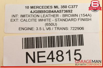06-13 Mercedes W164 ML350 Front Left Driver Side Door Control Module Unit OEM