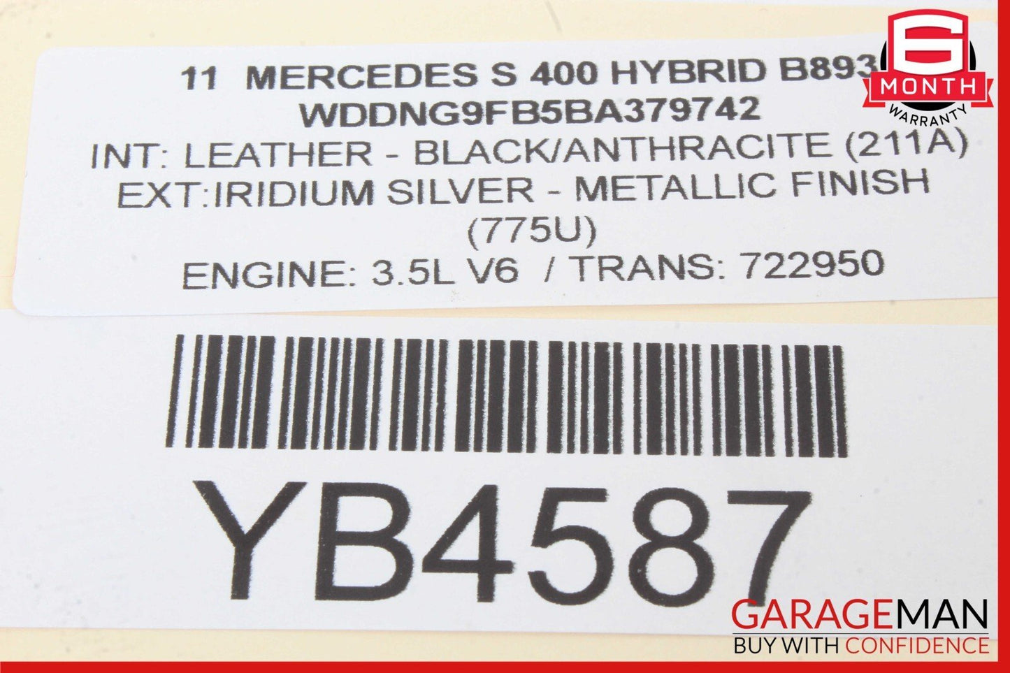 07-13 Mercedes W221 S400 S550 Window Regulator Motor Rear Right Side OEM