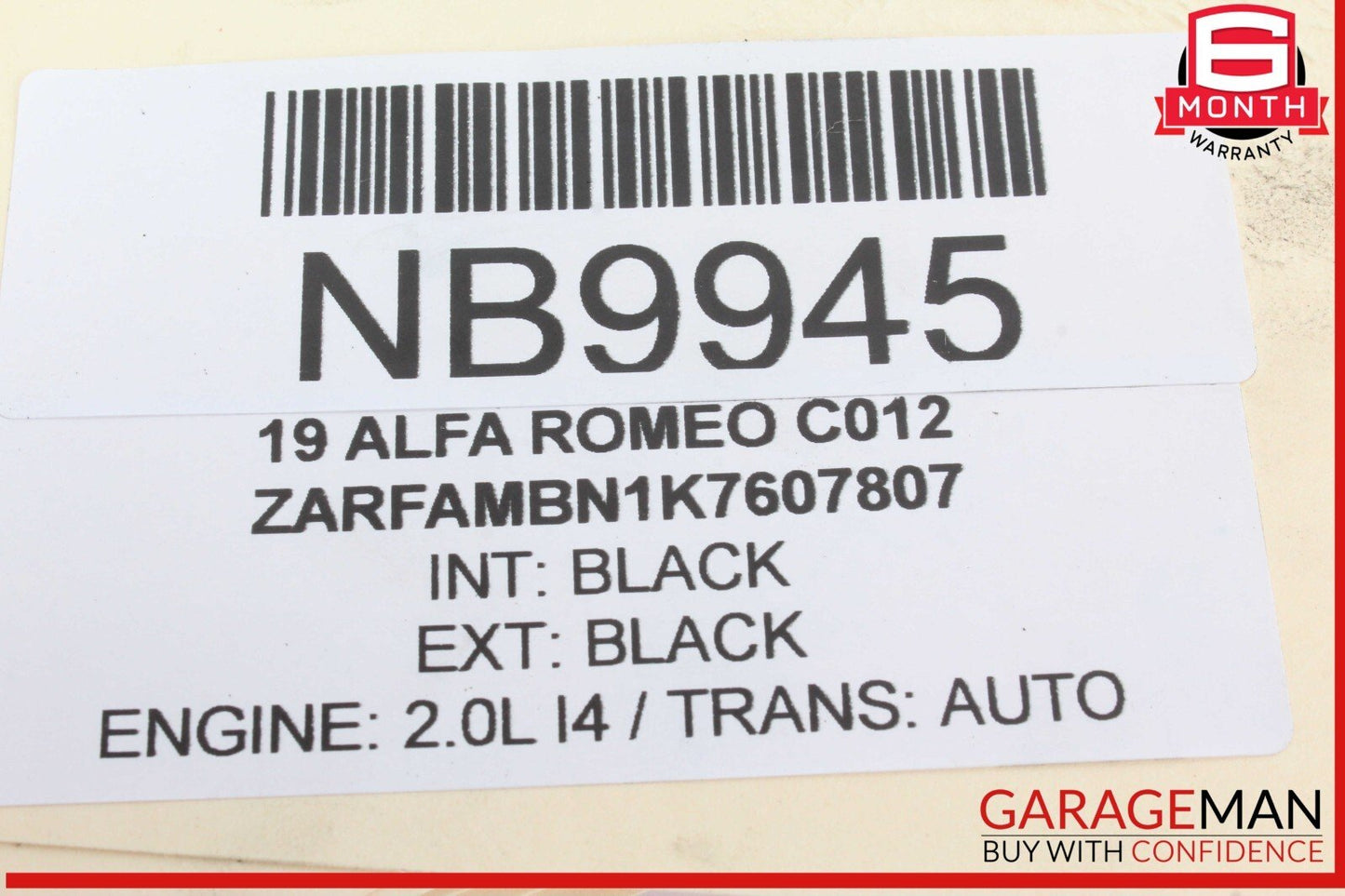 17-22 Alfa Romeo Giulia Left Side Roof Curtain Airbag Air Bag OEM