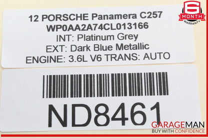 10-16 Porsche Panamera 970 Front Left Driver Side Sunvisor Sun Visor Gray OEM
