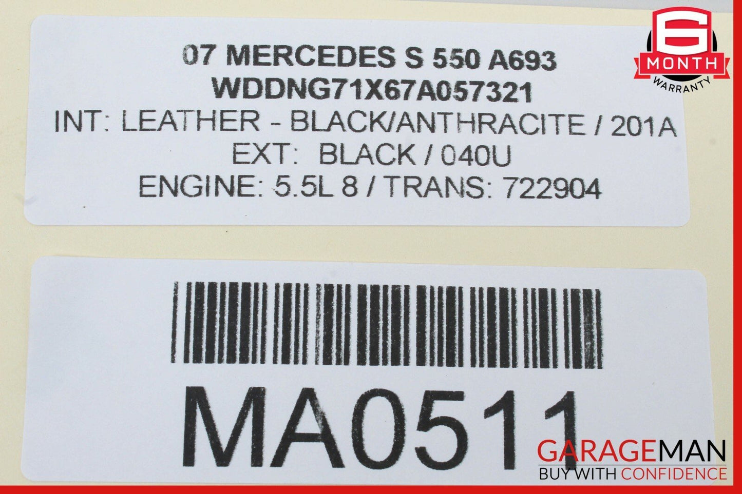 07-13 Mercedes W221 S550 S65 AMG Rear Left Driver Side Exterior Door Handle OEM