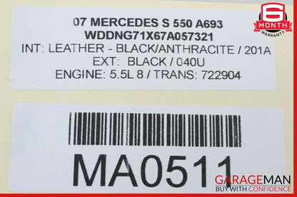 07-13 Mercedes W221 S550 S65 AMG Rear Left Driver Side Exterior Door Handle OEM