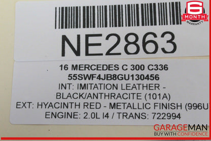 16-19 Mercedes W205 C300 C350e Front Left Driver Side Door Control Module OEM