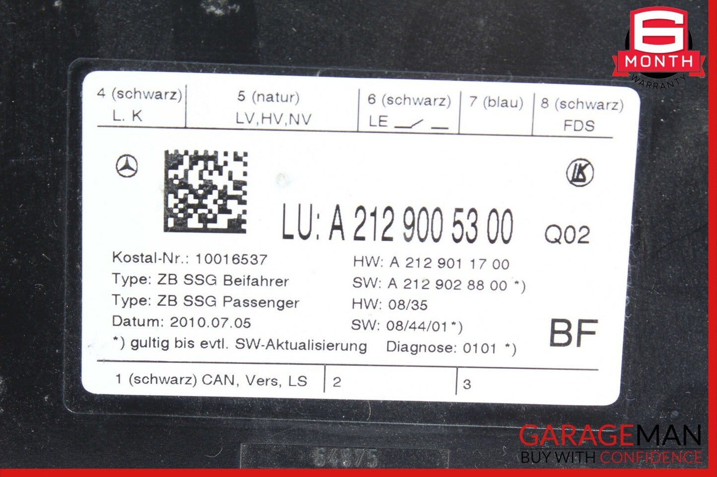 08-20 Mercedes W212 E350 CLS400 C300 Front Right Side Seat Control Module Unit
