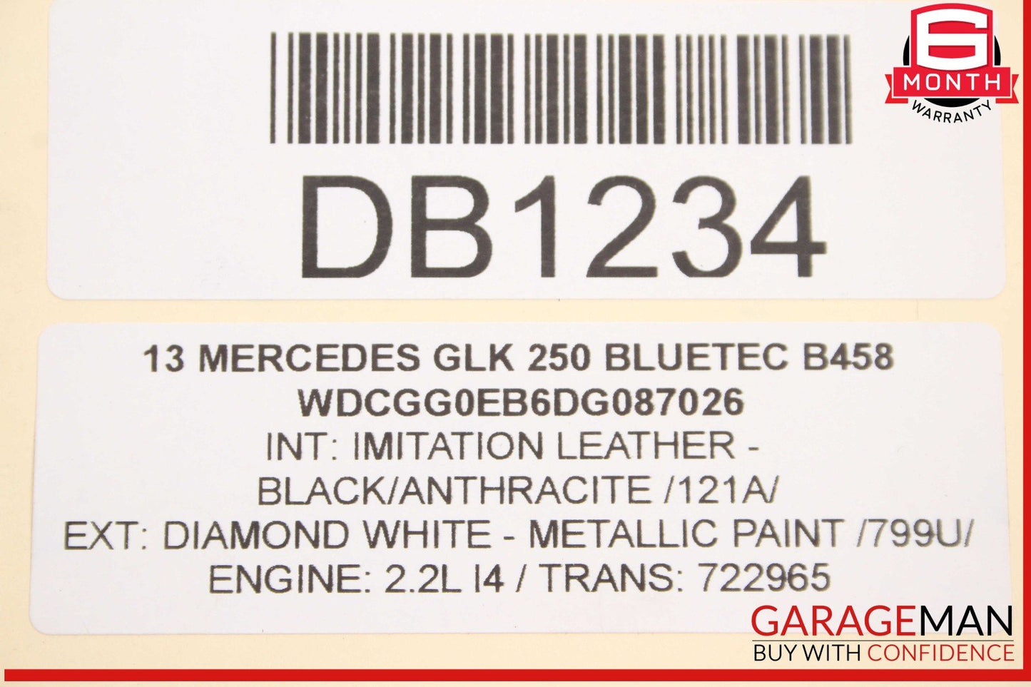 13-15 Mercedes X204 GLK250 Automatic Transmission 722.965 OEM 188k