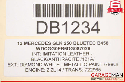 13-15 Mercedes X204 GLK250 Automatic Transmission 722.965 OEM 188k