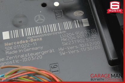 12-14 Mercedes W204 C250 C300 C63 AMG Rear SAM Module Relay Fuse Box Assembly
