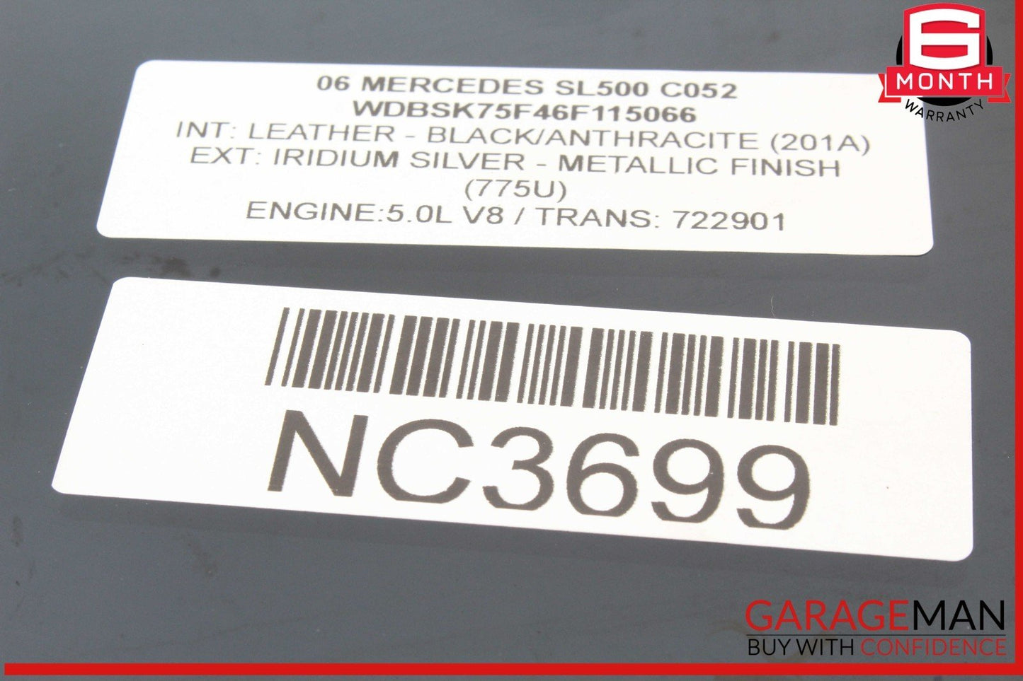 03-12 Mercedes R230 SL500 SL55 AMG Rear Right Side Quarter Window Glass OEM