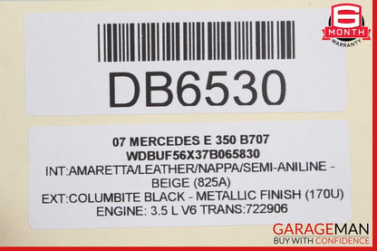07-09 Mercedes W211 E350 E550 Top Upper Seat Cushion Front Right or Left OEM