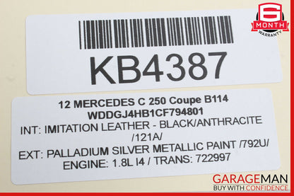 12-14 Mercedes W204 C250 C300 Seat Occupancy Sensor Mat SRS Module OEM
