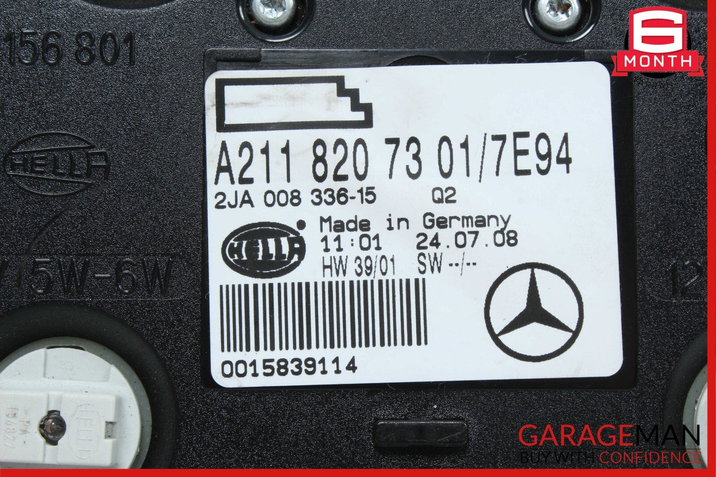 06-11 Mercedes W219 CLS350 CLS550 E350 Rear Overhead Dome Light Reading Map Gray